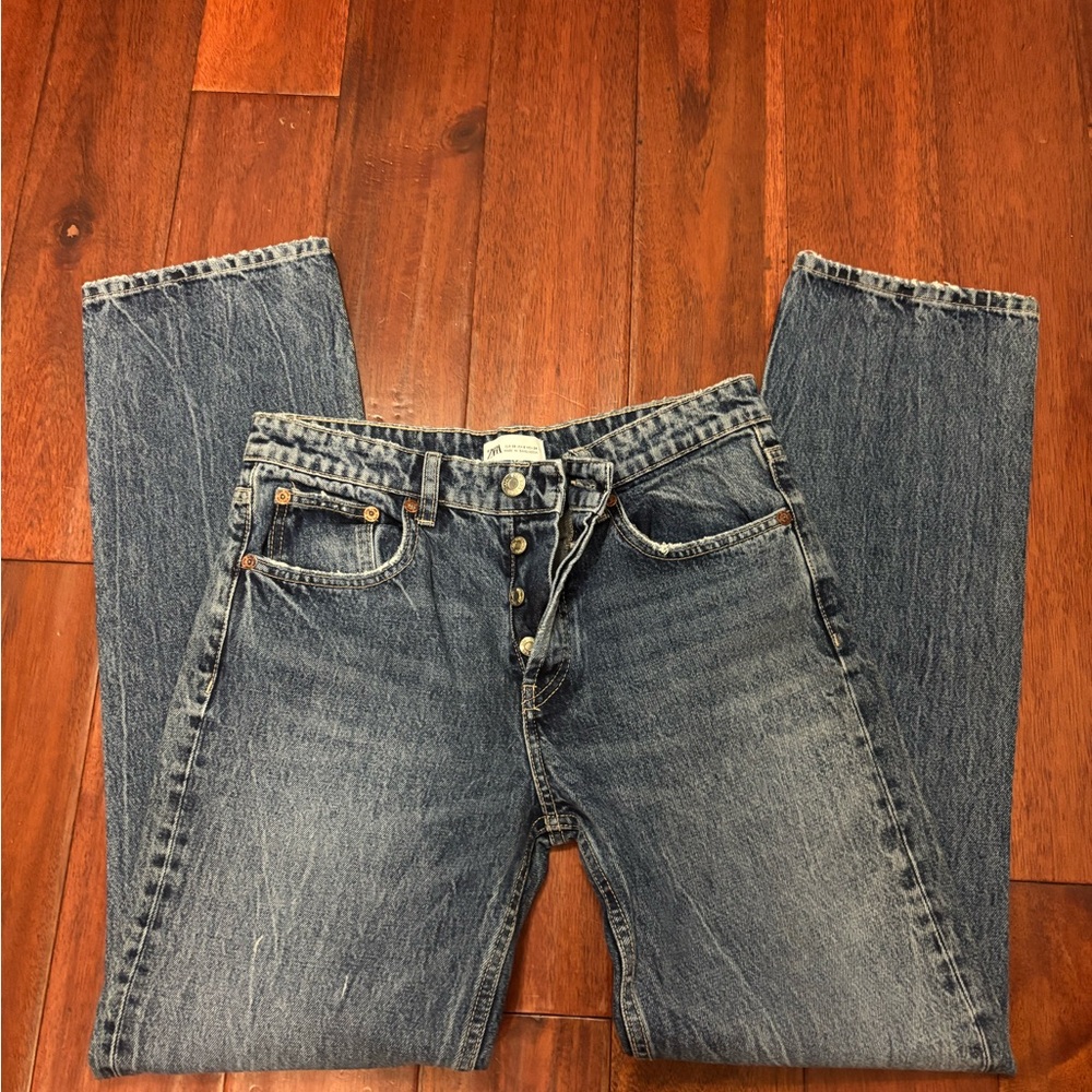 Zara Men's Straight Blue Jeans